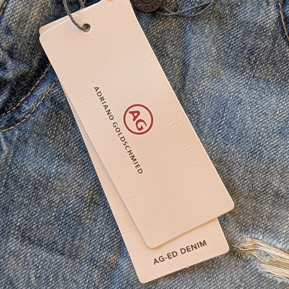 AG The Bonnie Relaxed Distressed Blue Jean Denim Mid Rise Shorts NWT Women's 30 - Picture 5 of 10